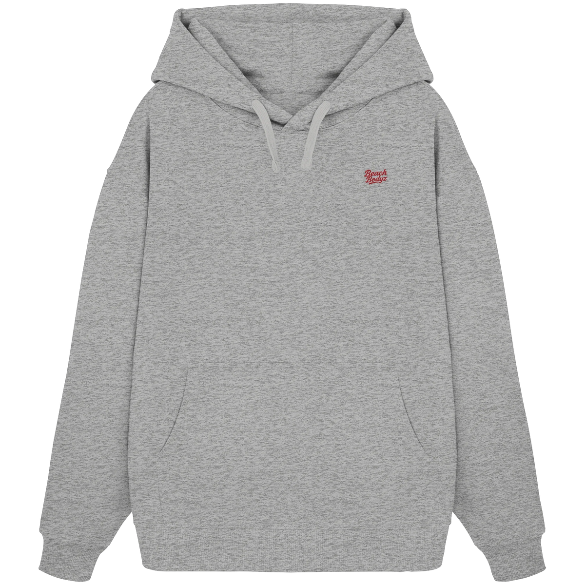 Power Oversize Hoodie 350 g/m² – Bio-Baumwolle, rote Stickerei