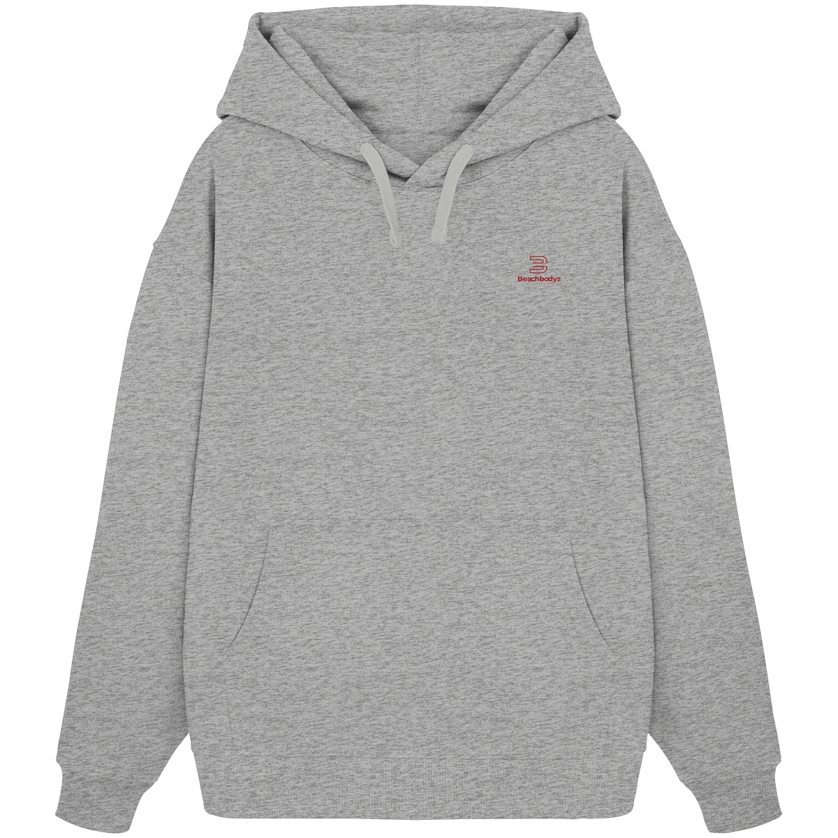 Essential Oversize Hoodie 350 g/m² – Bio-Baumwolle, rote Stickerei