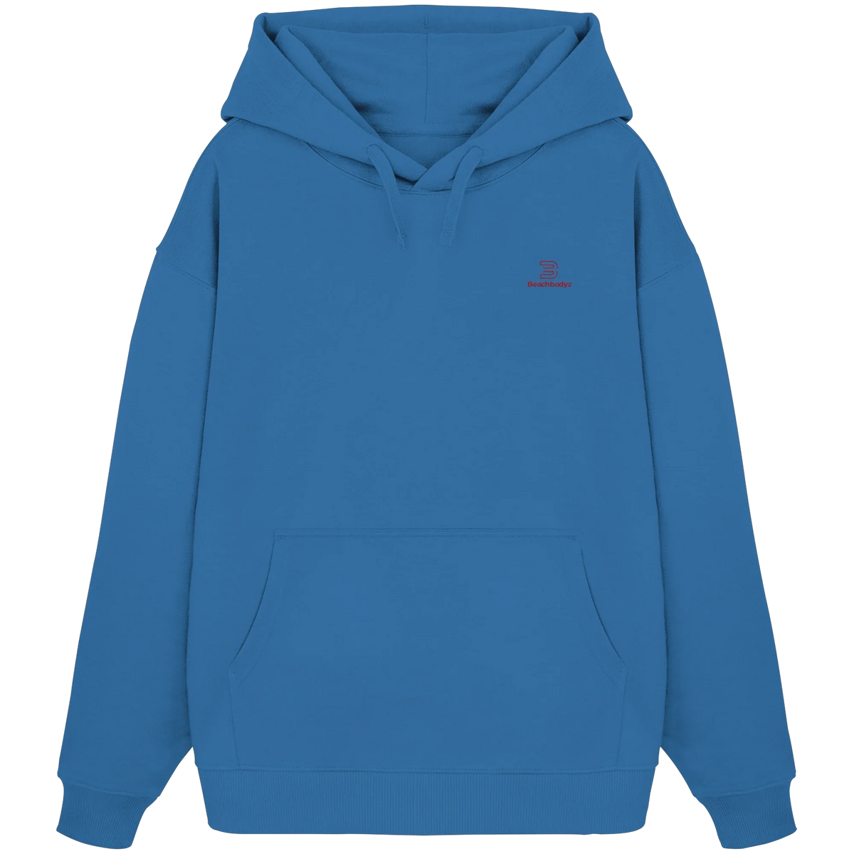 Essential Oversize Hoodie 350 g/m² – Bio-Baumwolle, rote Stickerei