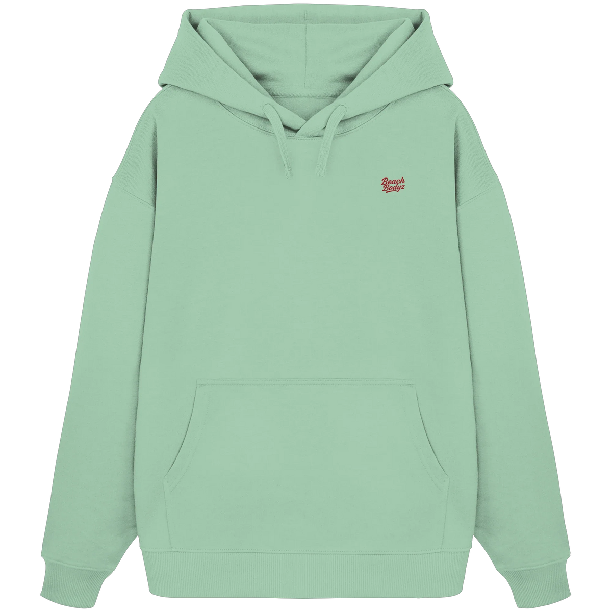 Power Oversize Hoodie 350 g/m² – Bio-Baumwolle, rote Stickerei