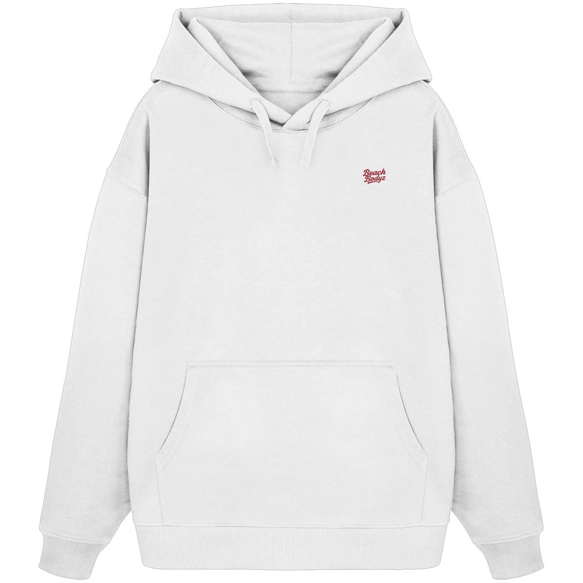 Power Oversize Hoodie 350 g/m² – Bio-Baumwolle, rote Stickerei