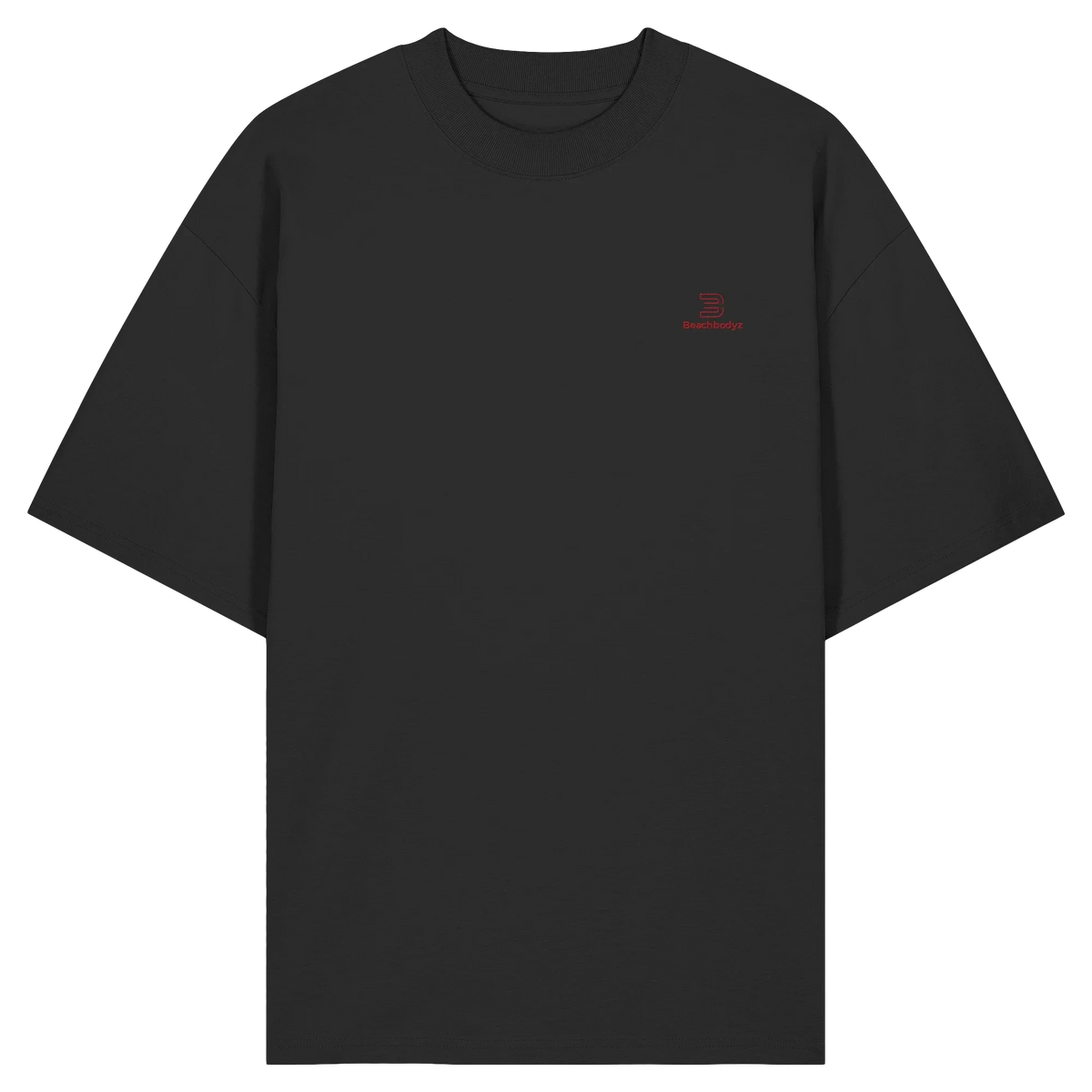 Essential Oversize T-Shirt 200 g/m² – Bio-Baumwolle, rote Stickerei
