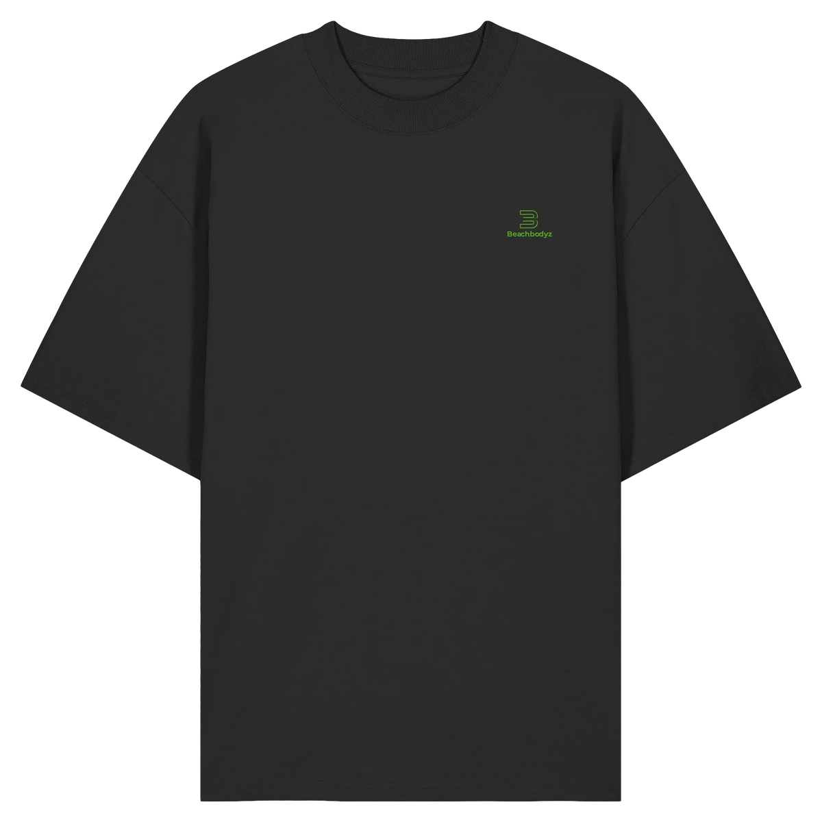 Core Oversize T-Shirt 200 g/m² – Bio-Baumwolle, grüne Stickerei