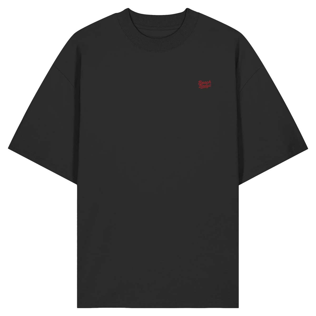 Power Oversize T-Shirt 200 g/m² – Bio-Baumwolle, rote Stickerei
