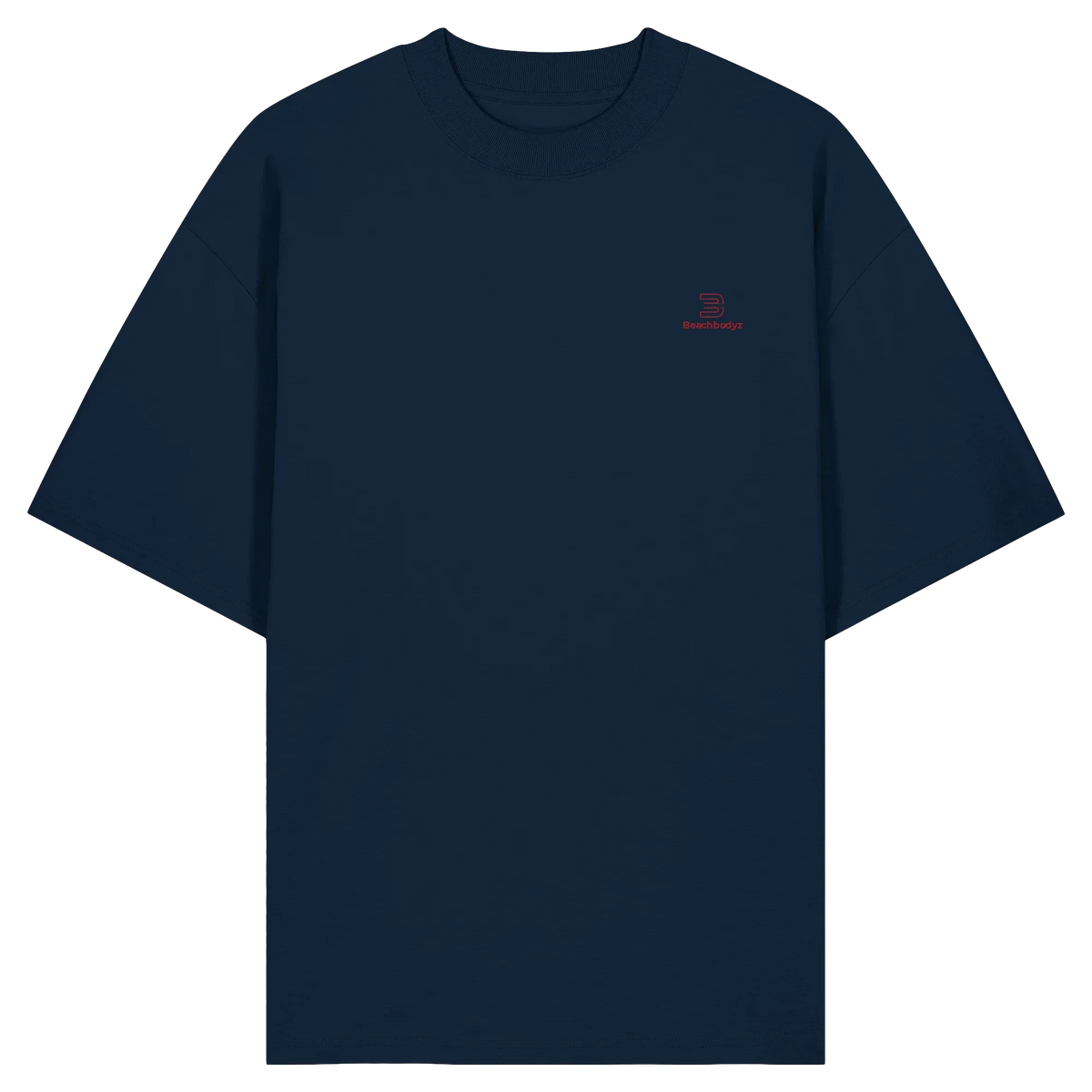 Essential Oversize T-Shirt 200 g/m² – Bio-Baumwolle, rote Stickerei