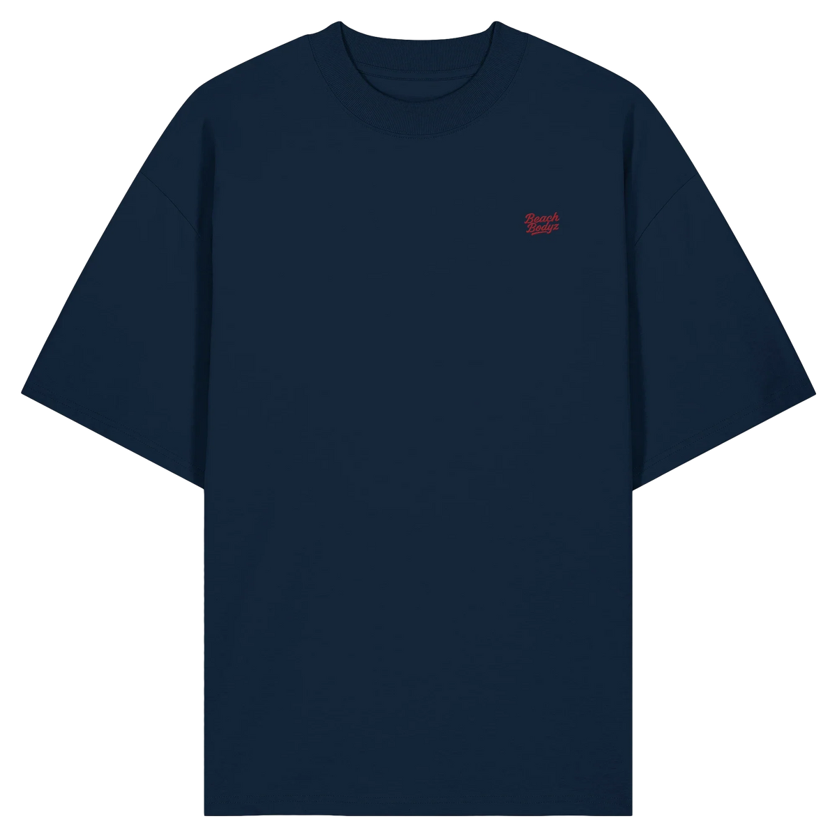 Power Oversize T-Shirt 200 g/m² – Bio-Baumwolle, rote Stickerei