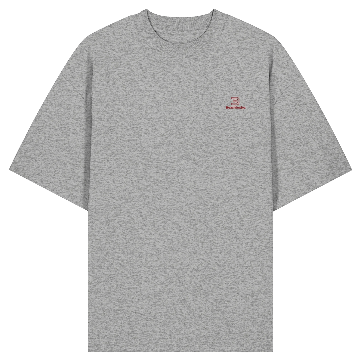 Essential Oversize T-Shirt 200 g/m² – Bio-Baumwolle, rote Stickerei