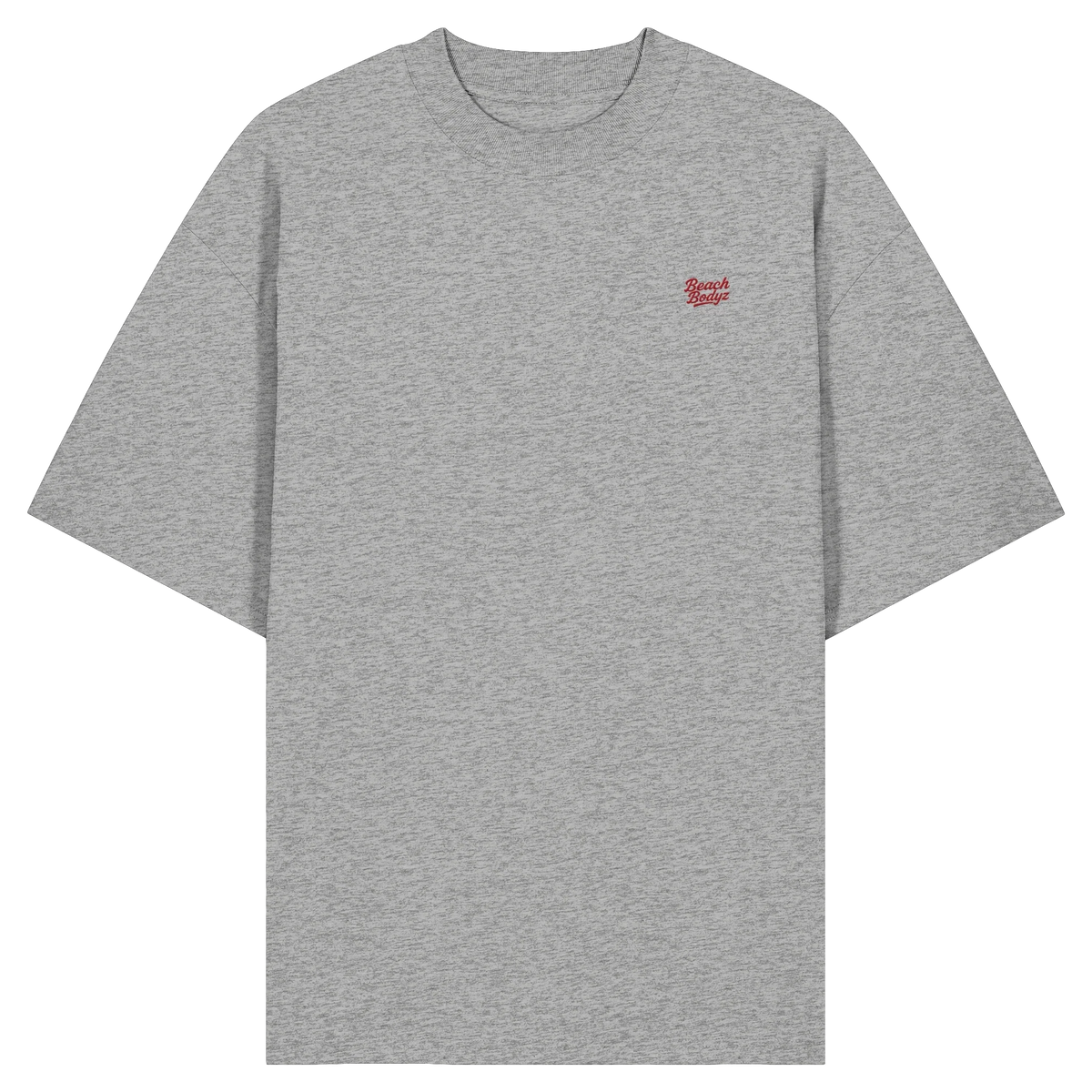 Power Oversize T-Shirt 200 g/m² – Bio-Baumwolle, rote Stickerei