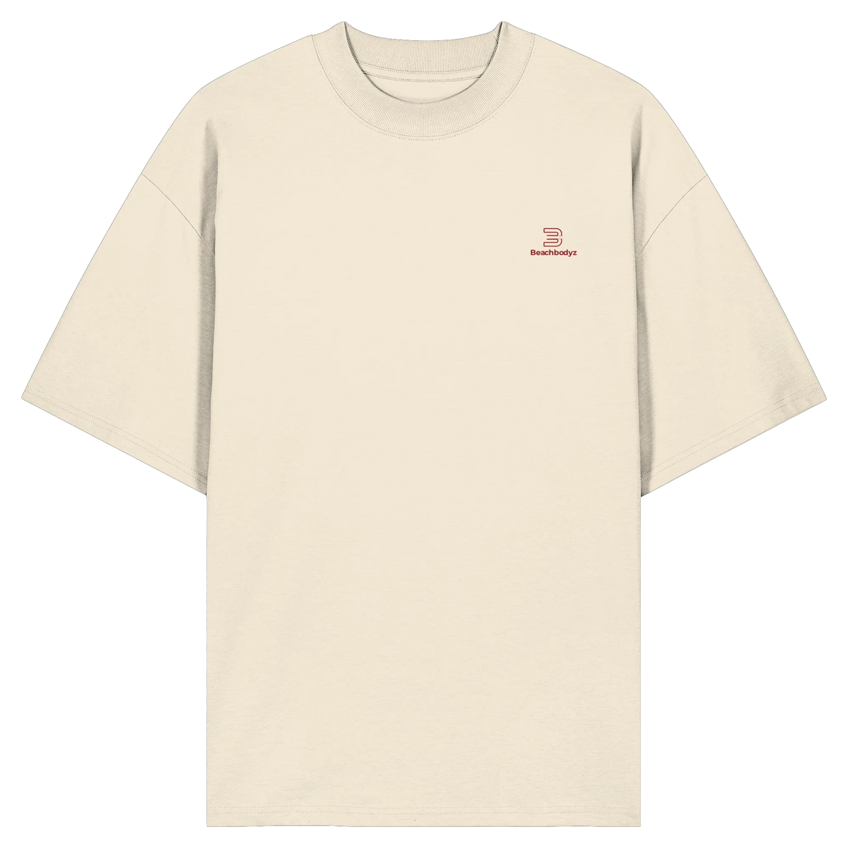 Essential Oversize T-Shirt 200 g/m² – Bio-Baumwolle, rote Stickerei