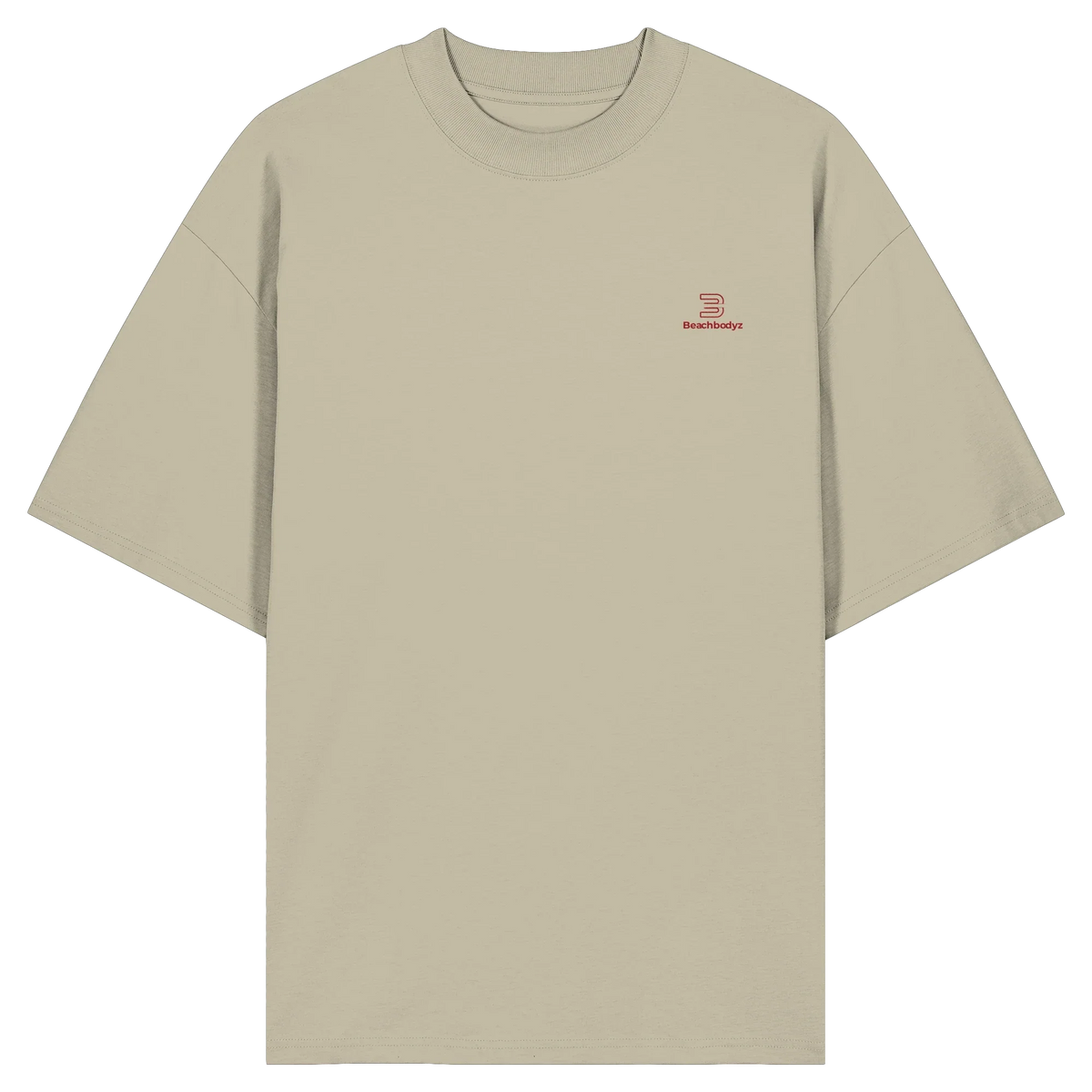 Essential Oversize T-Shirt 200 g/m² – Bio-Baumwolle, rote Stickerei