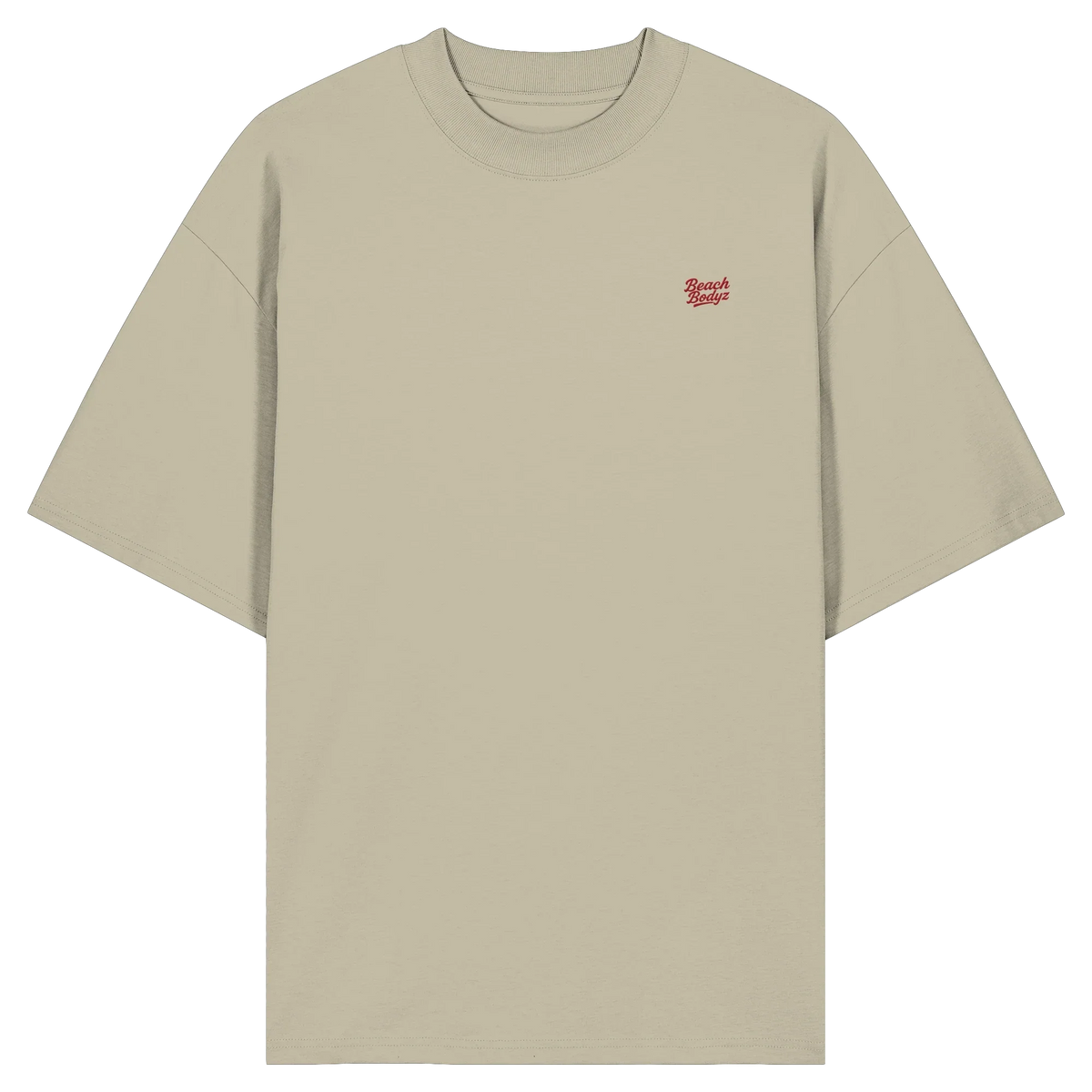 Power Oversize T-Shirt 200 g/m² – Bio-Baumwolle, rote Stickerei