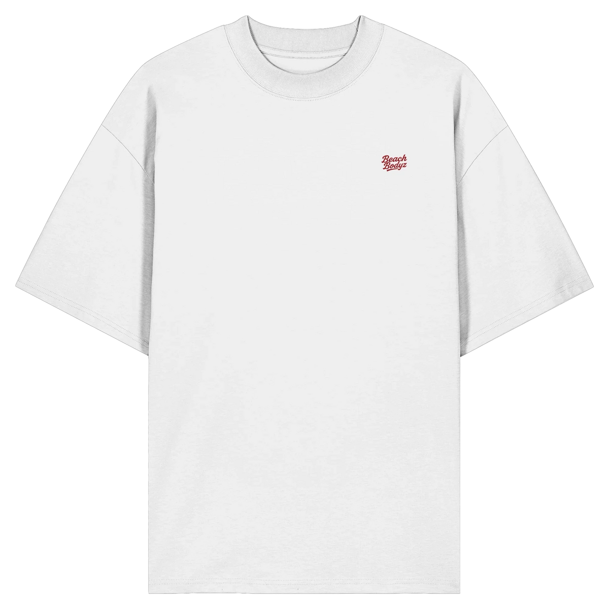 Power Oversize T-Shirt 200 g/m² – Bio-Baumwolle, rote Stickerei