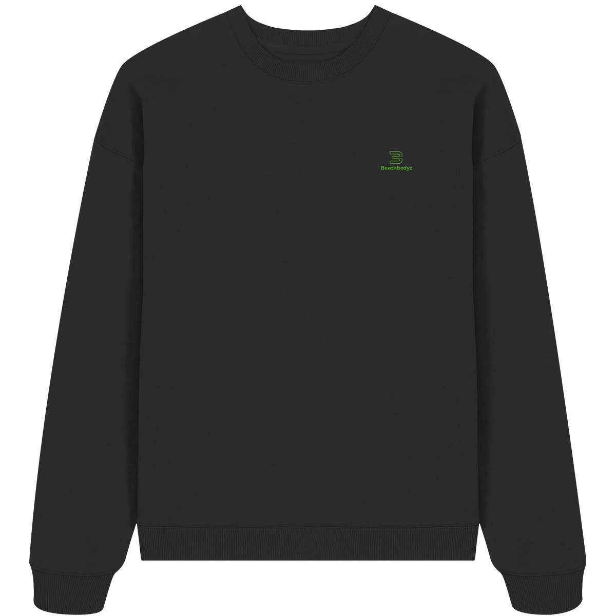 Core Oversize Sweatshirt 350 g/m² – Bio-Baumwolle, grüne Stickerei