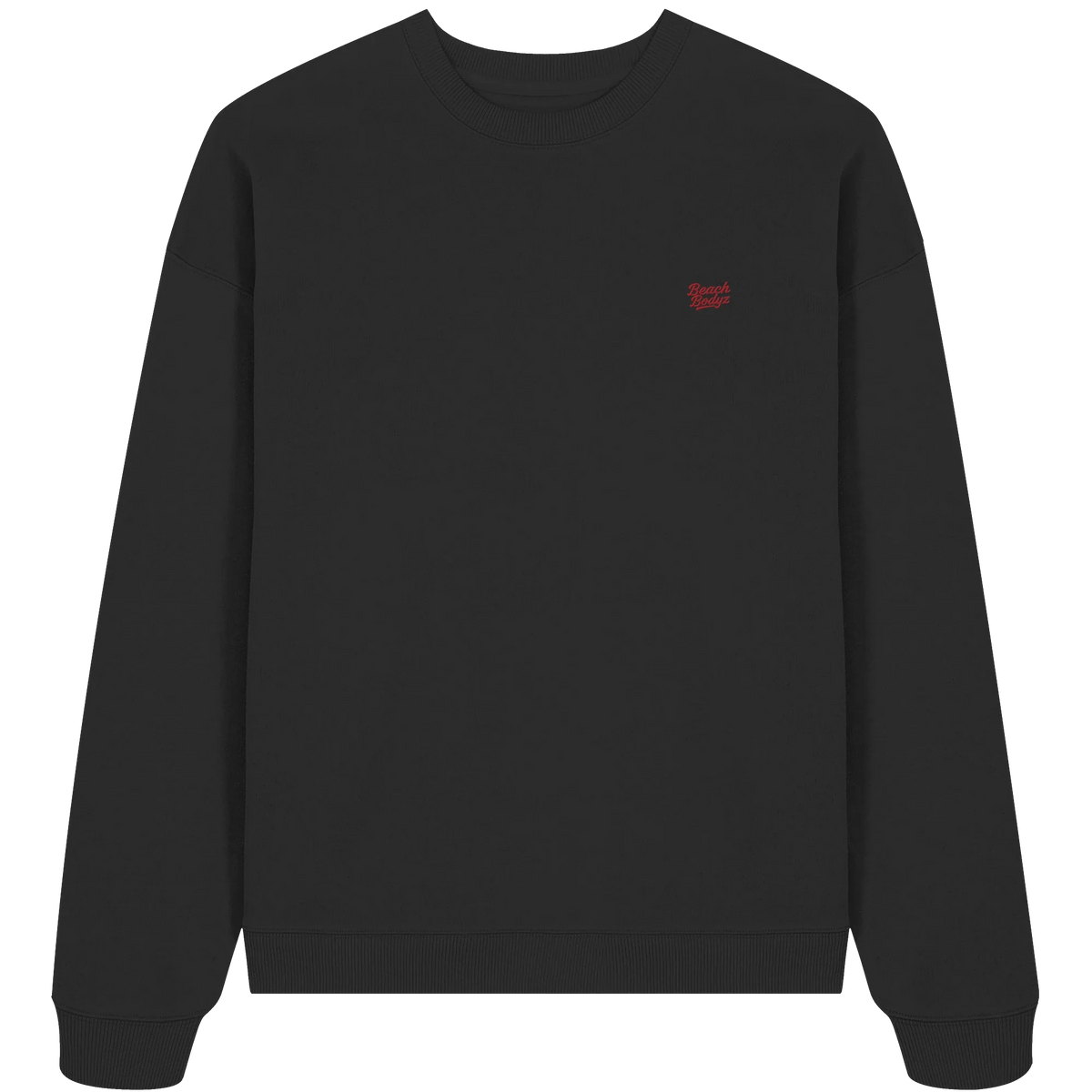 Power Oversize Sweatshirt 350 g/m² – Bio-Baumwolle, rote Stickerei