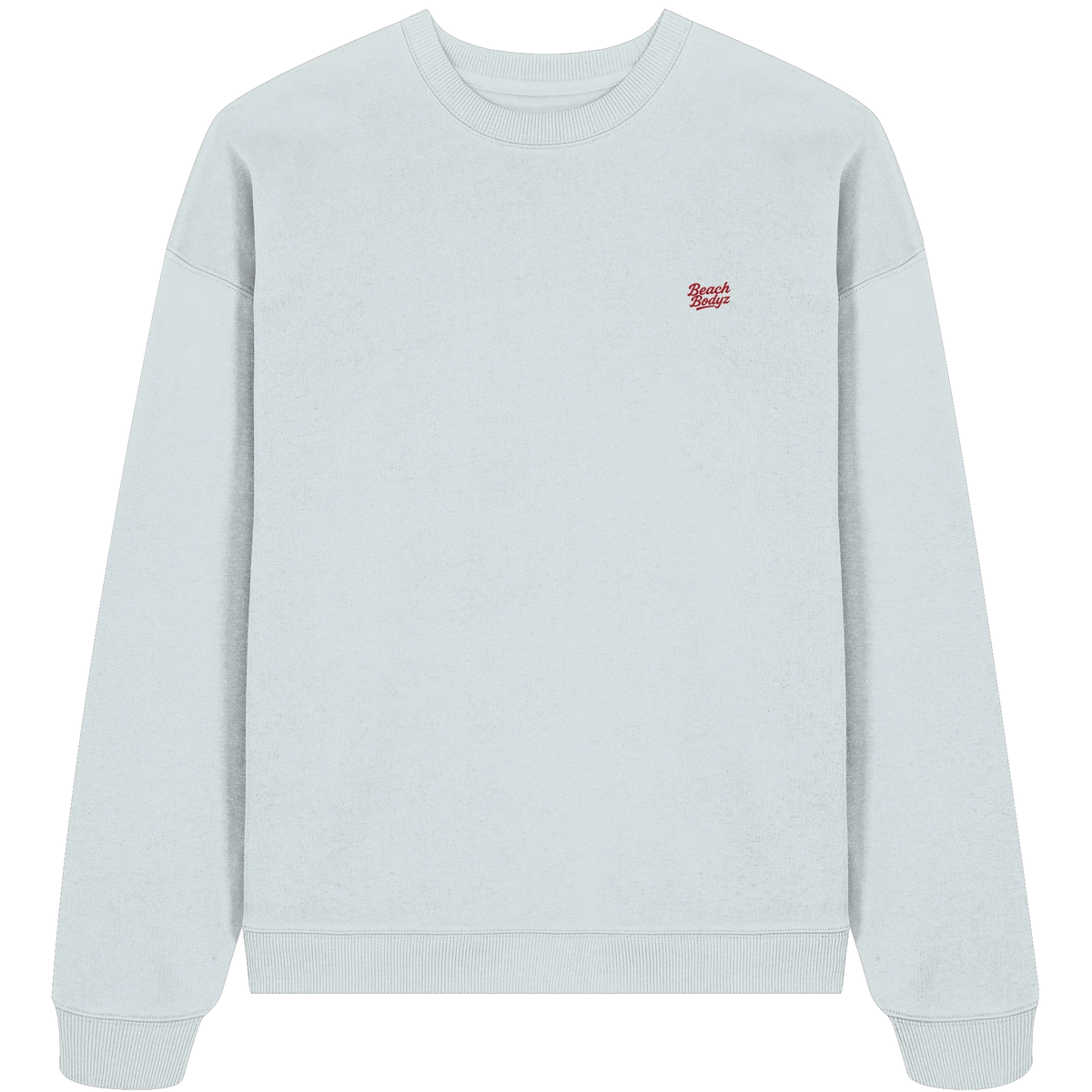 Power Oversize Sweatshirt 350 g/m² – Bio-Baumwolle, rote Stickerei