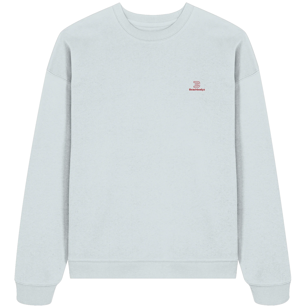 Essential Oversize Sweatshirt 350 g/m² – Bio-Baumwolle, rote Stickerei