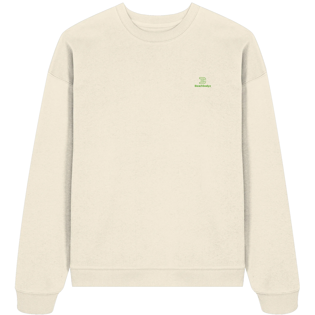 Core Oversize Sweatshirt 350 g/m² – Bio-Baumwolle, grüne Stickerei