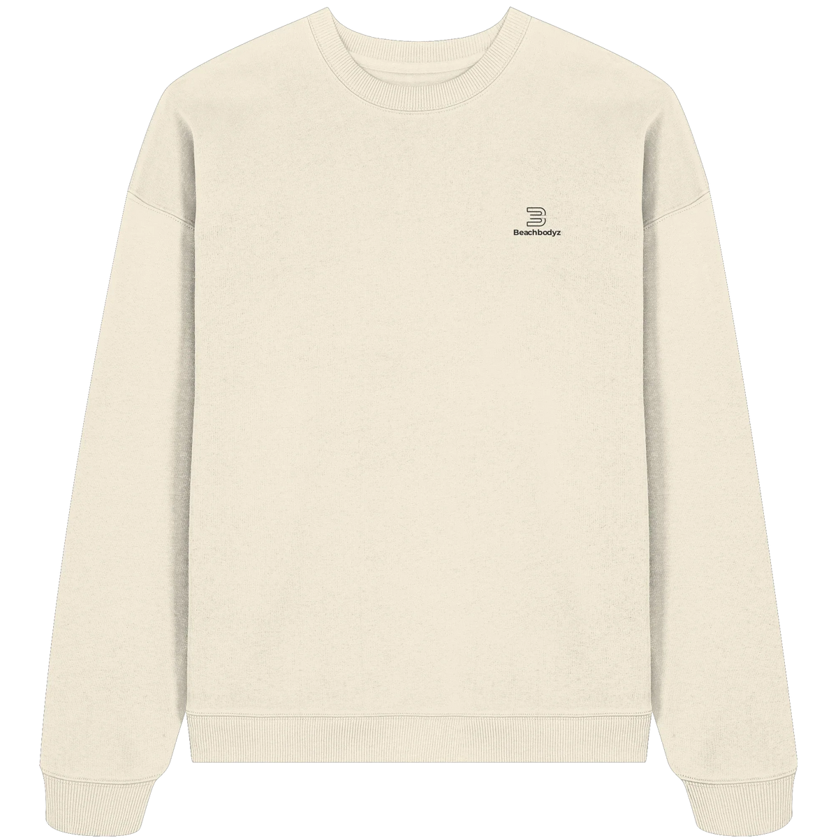 Standard Oversize Sweatshirt 350 g/m² – Bio-Baumwolle, schwarze Stickerei