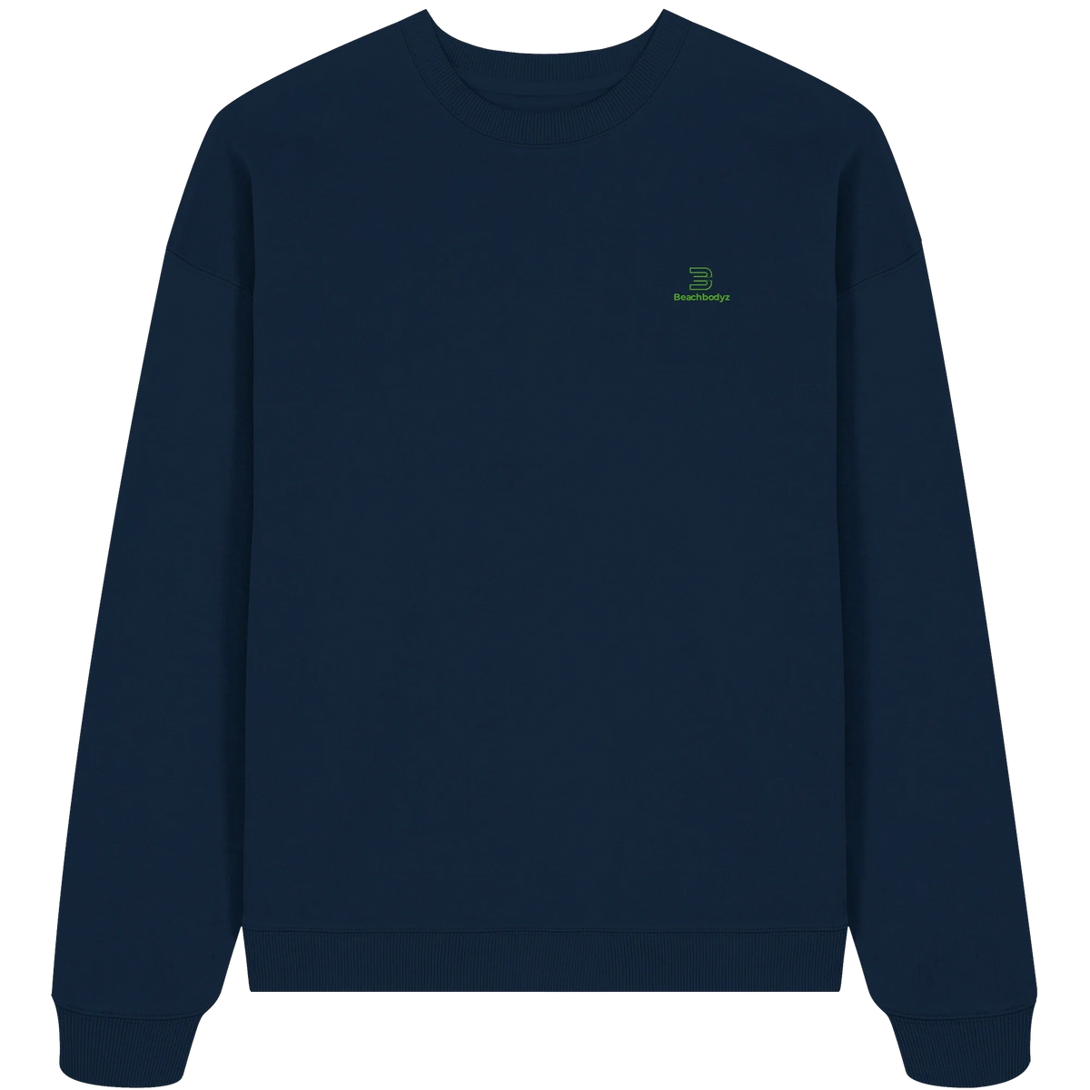 Core Oversize Sweatshirt 350 g/m² – Bio-Baumwolle, grüne Stickerei