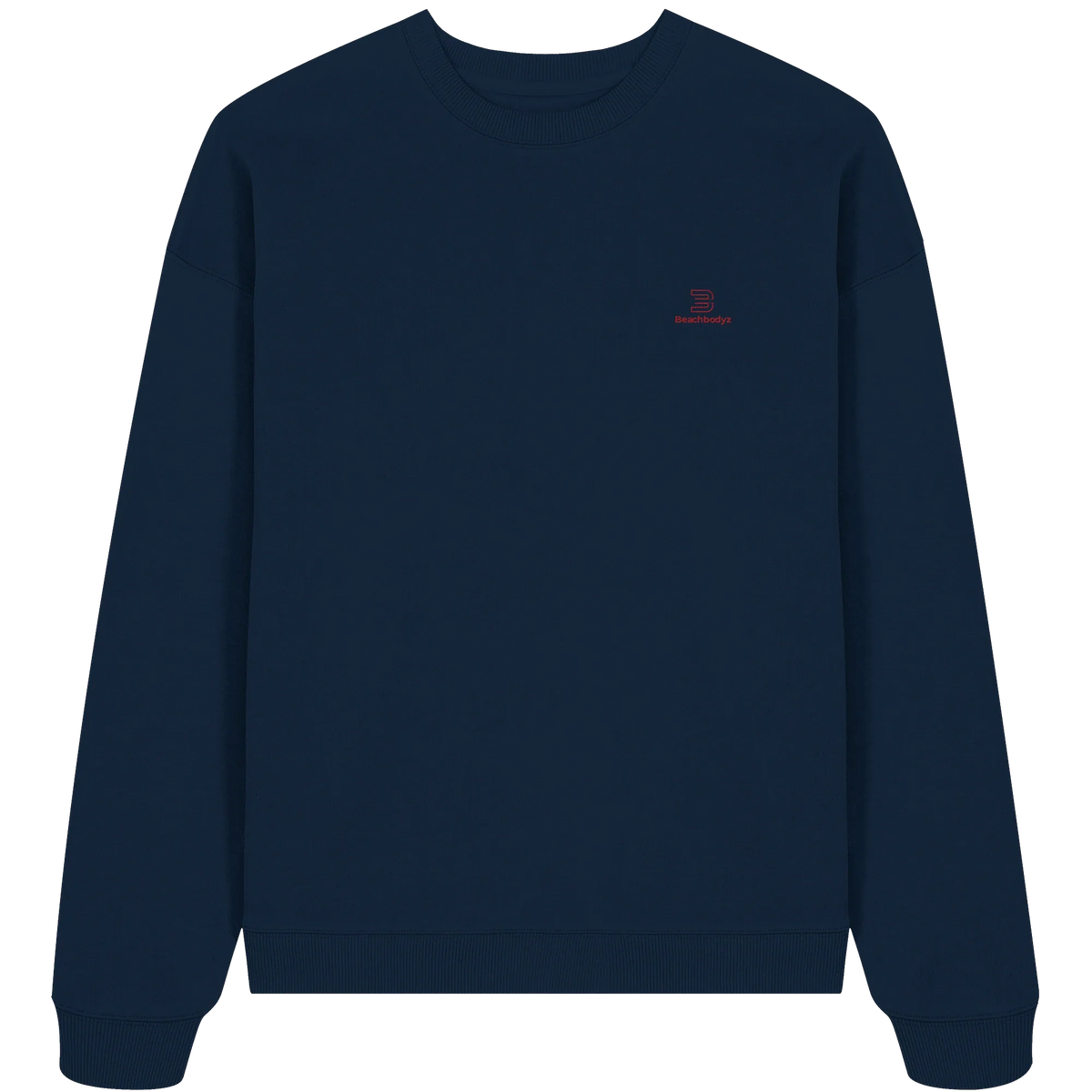 Essential Oversize Sweatshirt 350 g/m² – Bio-Baumwolle, rote Stickerei