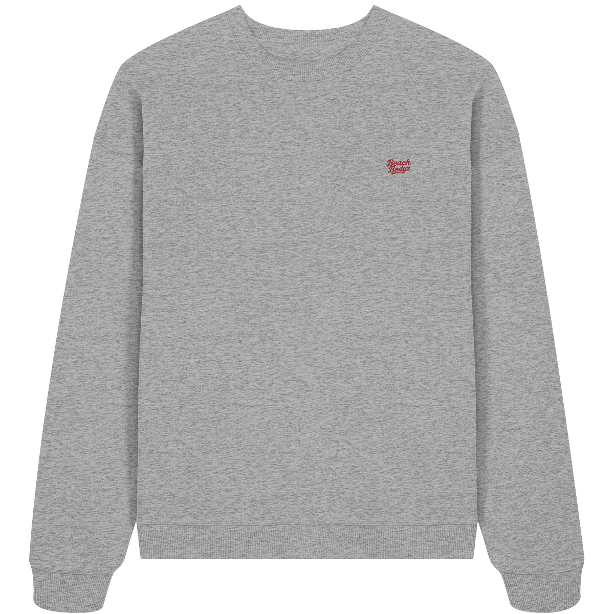 Power Oversize Sweatshirt 350 g/m² – Bio-Baumwolle, rote Stickerei