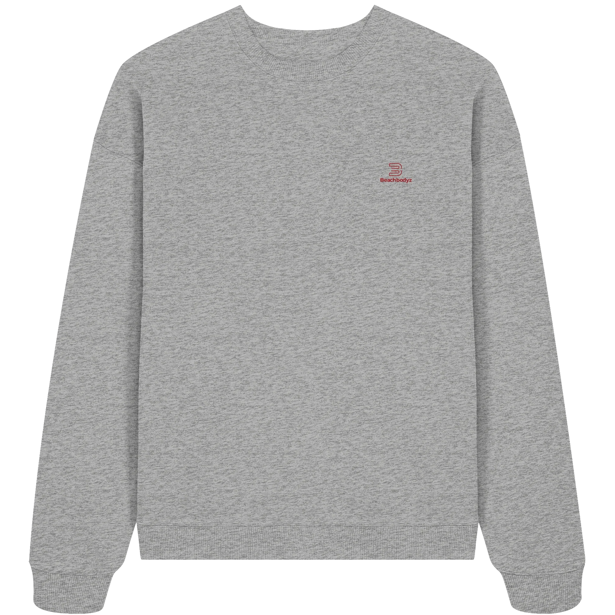 Essential Oversize Sweatshirt 350 g/m² – Bio-Baumwolle, rote Stickerei