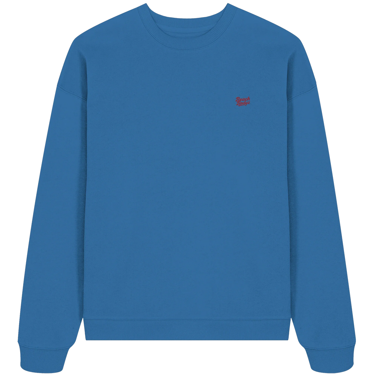 Power Oversize Sweatshirt 350 g/m² – Bio-Baumwolle, rote Stickerei