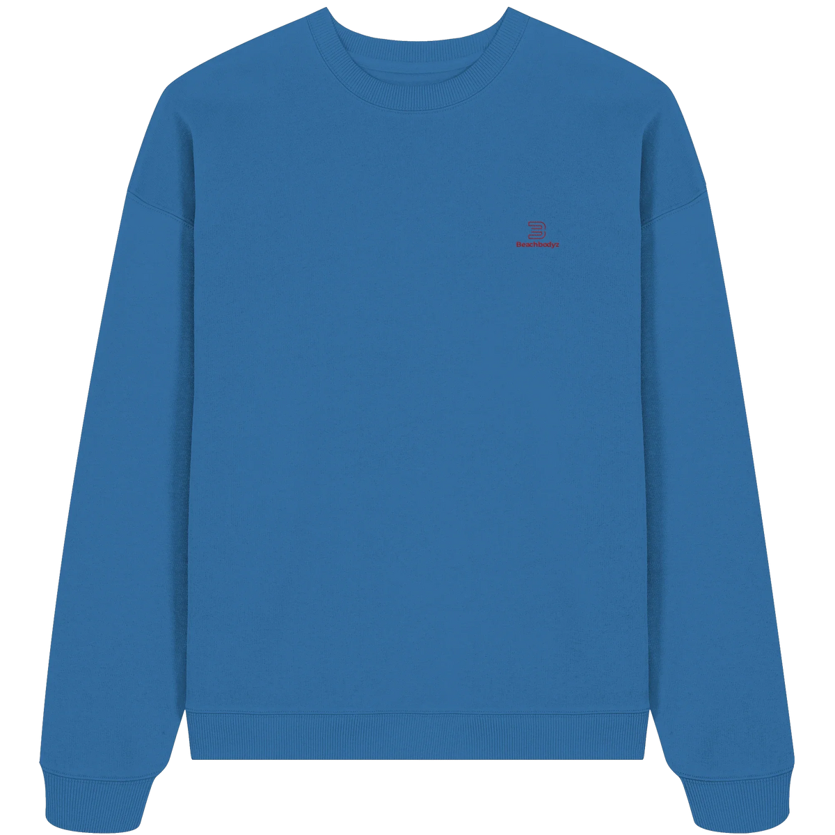 Essential Oversize Sweatshirt 350 g/m² – Bio-Baumwolle, rote Stickerei