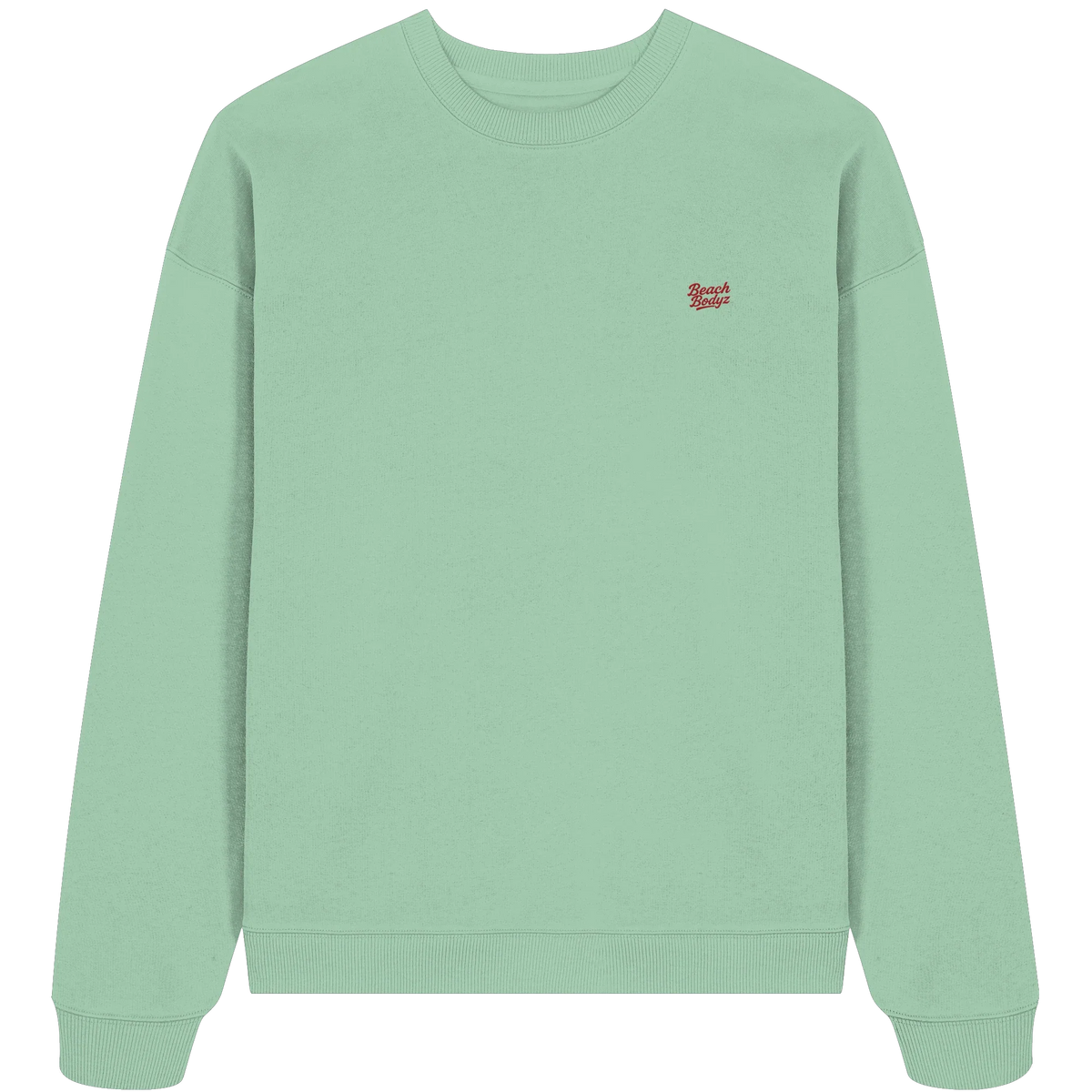Power Oversize Sweatshirt 350 g/m² – Bio-Baumwolle, rote Stickerei