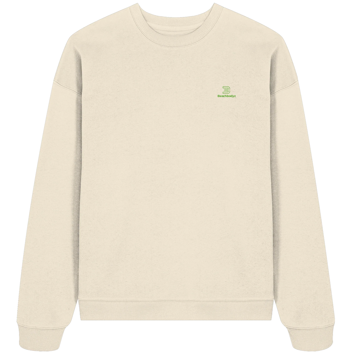 Core Oversize Sweatshirt 350 g/m² – Bio-Baumwolle, grüne Stickerei