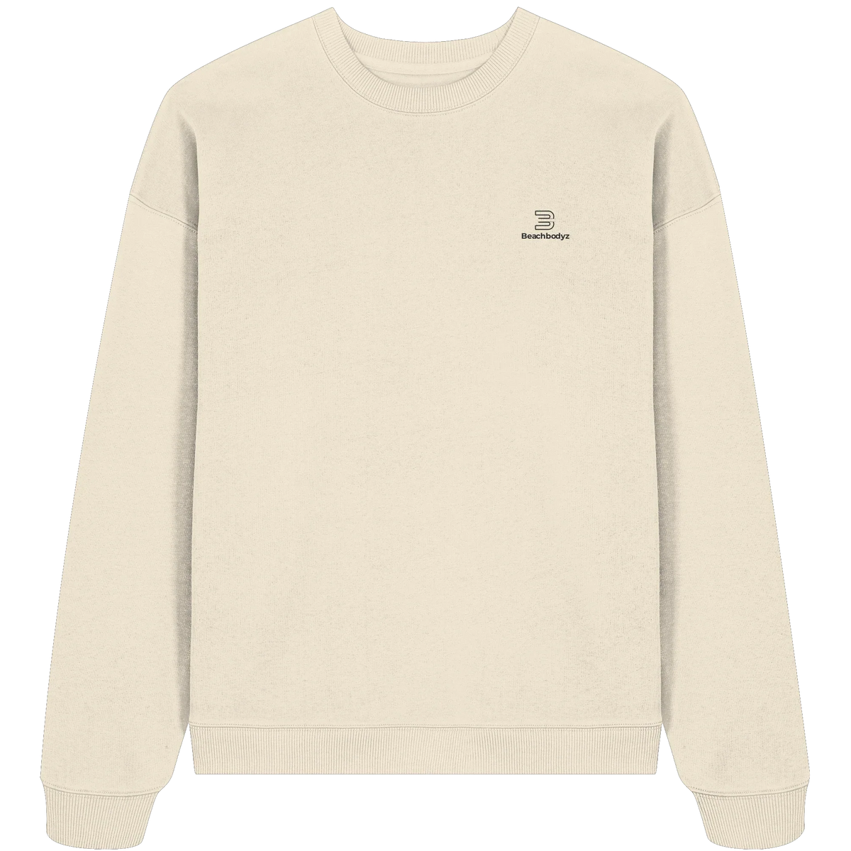 Standard Oversize Sweatshirt 350 g/m² – Bio-Baumwolle, schwarze Stickerei