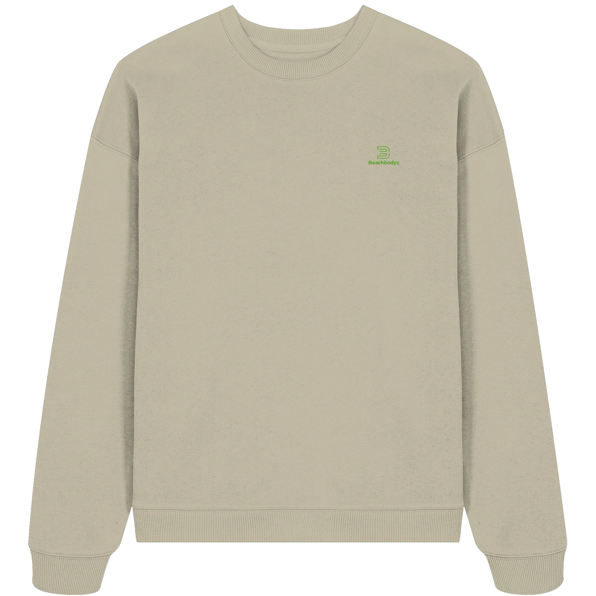 Core Oversize Sweatshirt 350 g/m² – Bio-Baumwolle, grüne Stickerei