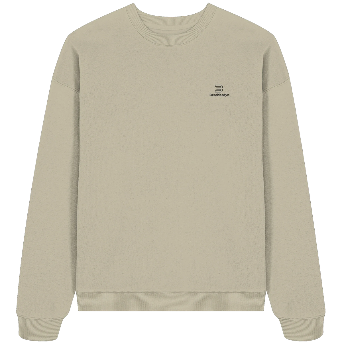 Standard Oversize Sweatshirt 350 g/m² – Bio-Baumwolle, schwarze Stickerei