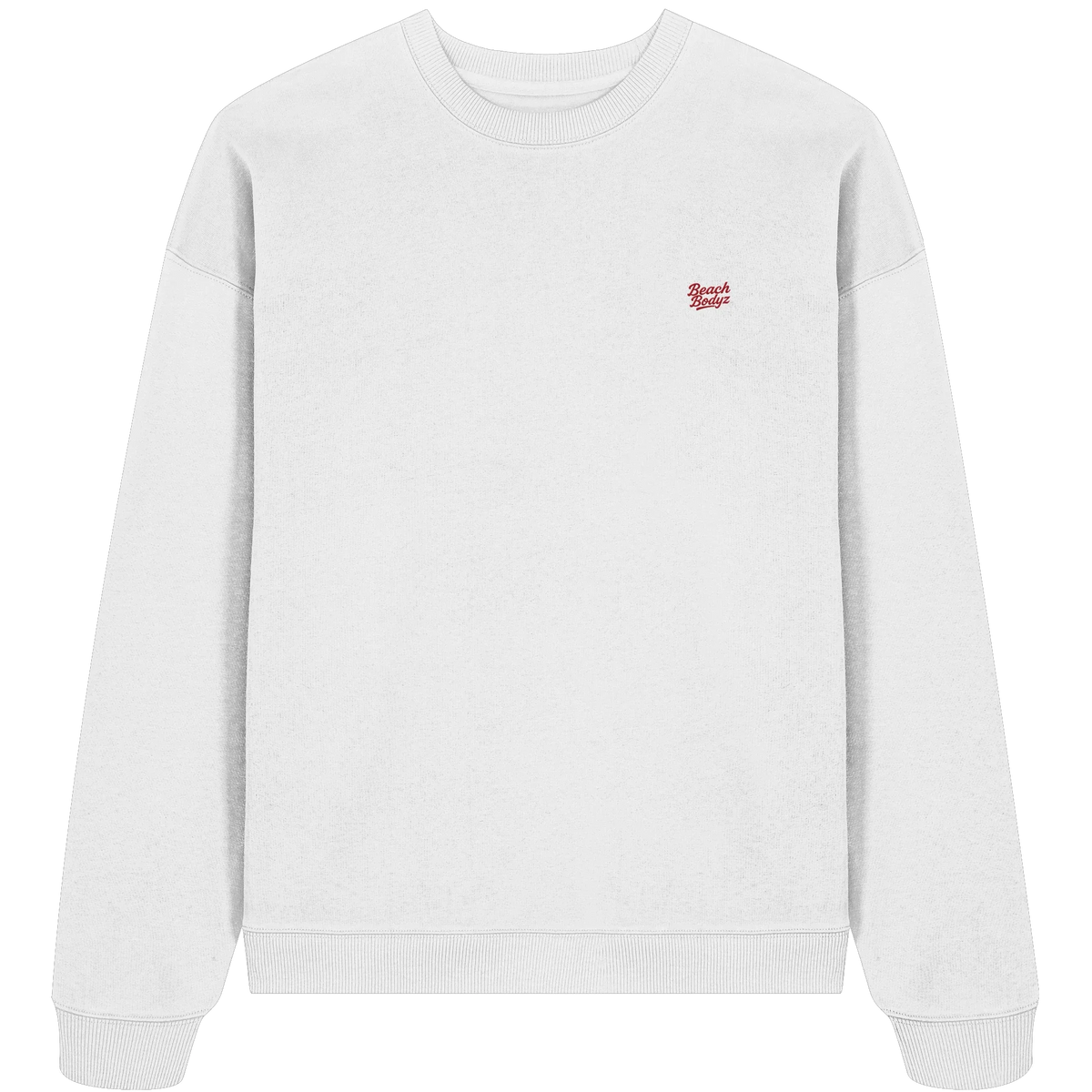 Power Oversize Sweatshirt 350 g/m² – Bio-Baumwolle, rote Stickerei