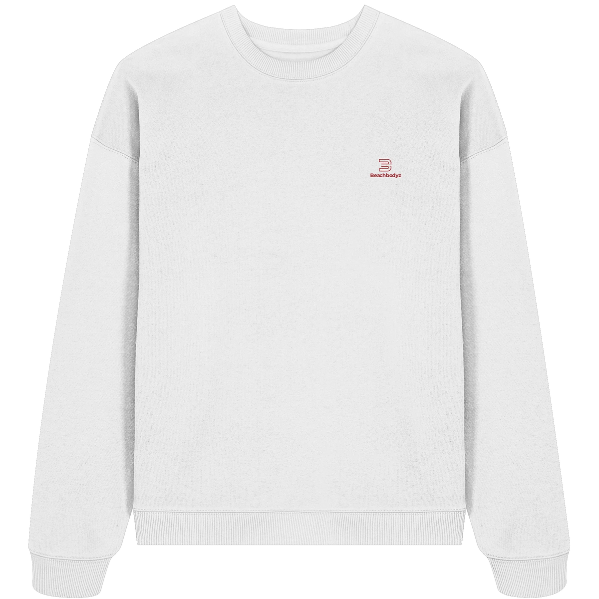 Essential Oversize Sweatshirt 350 g/m² – Bio-Baumwolle, rote Stickerei
