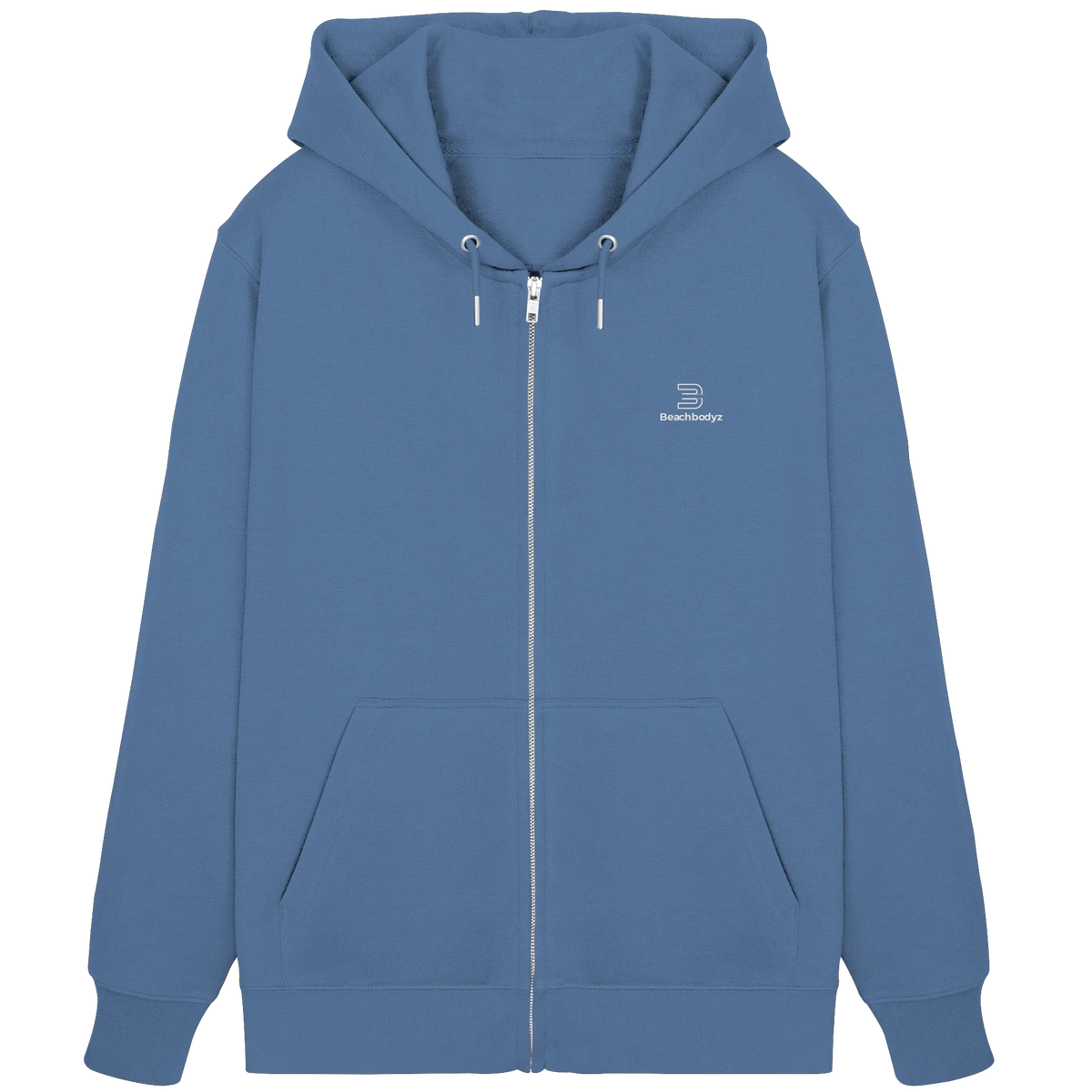 Identity Zip Hoodie 350 g/m² – Bio-Baumwolle, weiße Stickerei