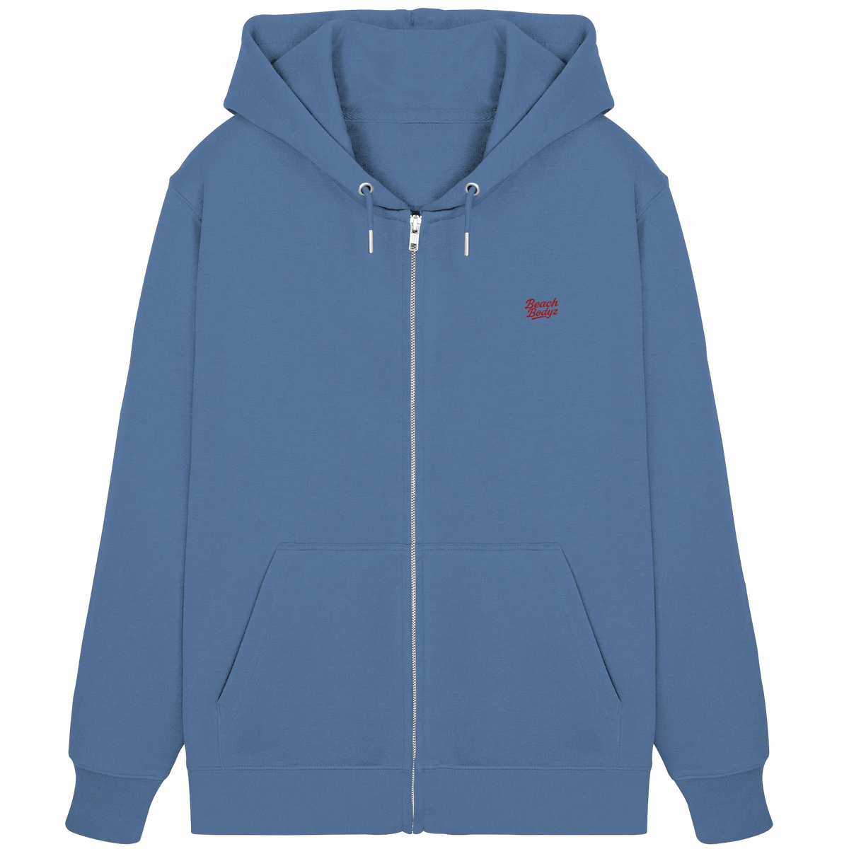 Power Zip Hoodie 350 g/m² – Bio-Baumwolle, rote Stickerei