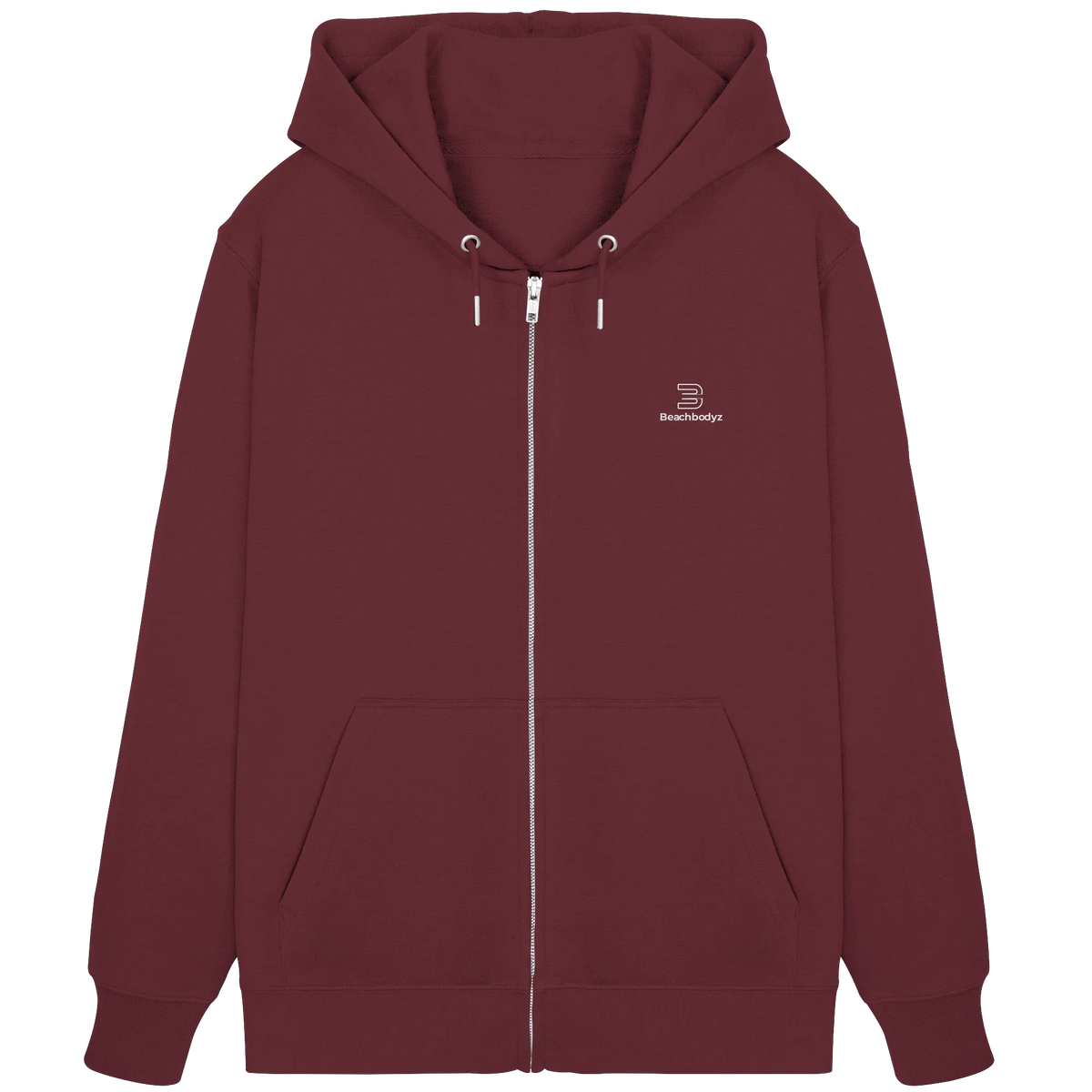 Identity Zip Hoodie 350 g/m² – Bio-Baumwolle, weiße Stickerei