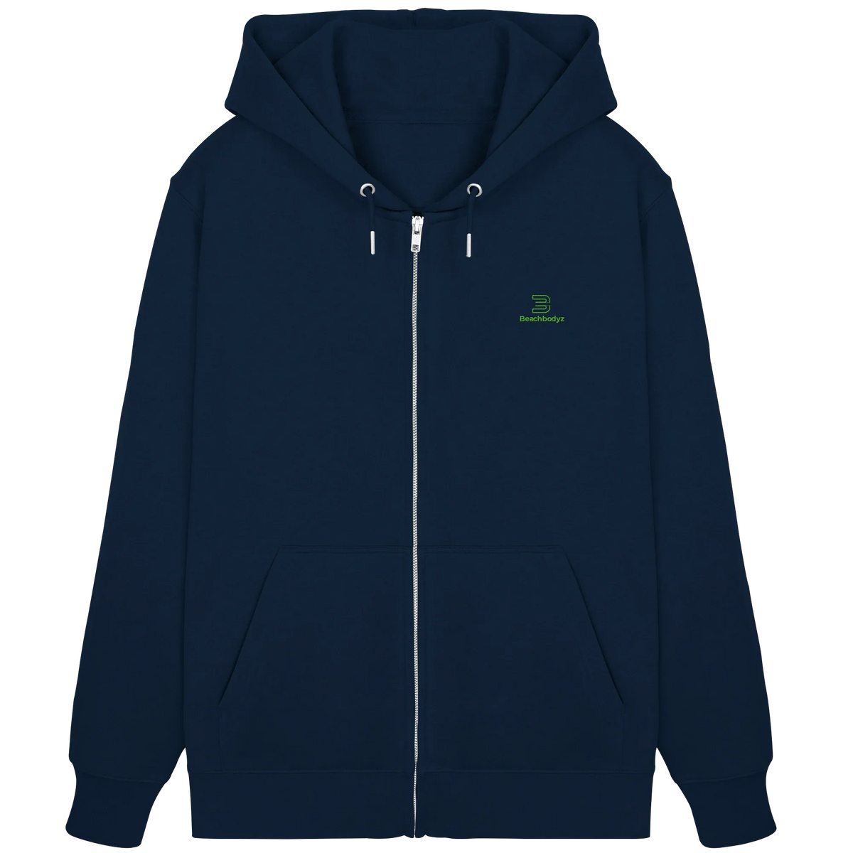 Core Zip Hoodie 350 g/m² – Bio-Baumwolle, grüne Stickerei
