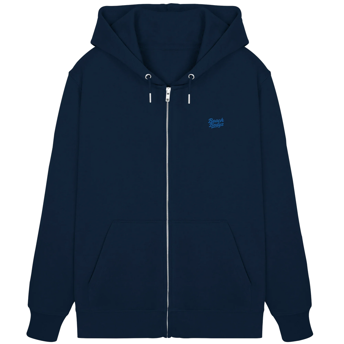 Motion Zip Hoodie 350 g/m² – Bio-Baumwolle, blaue Stickerei