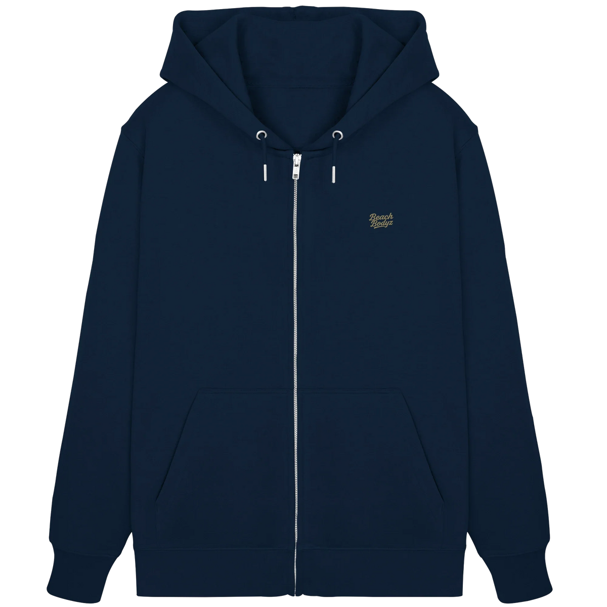 Authentic Zip Hoodie 350 g/m² – Bio-Baumwolle, goldene Stickerei