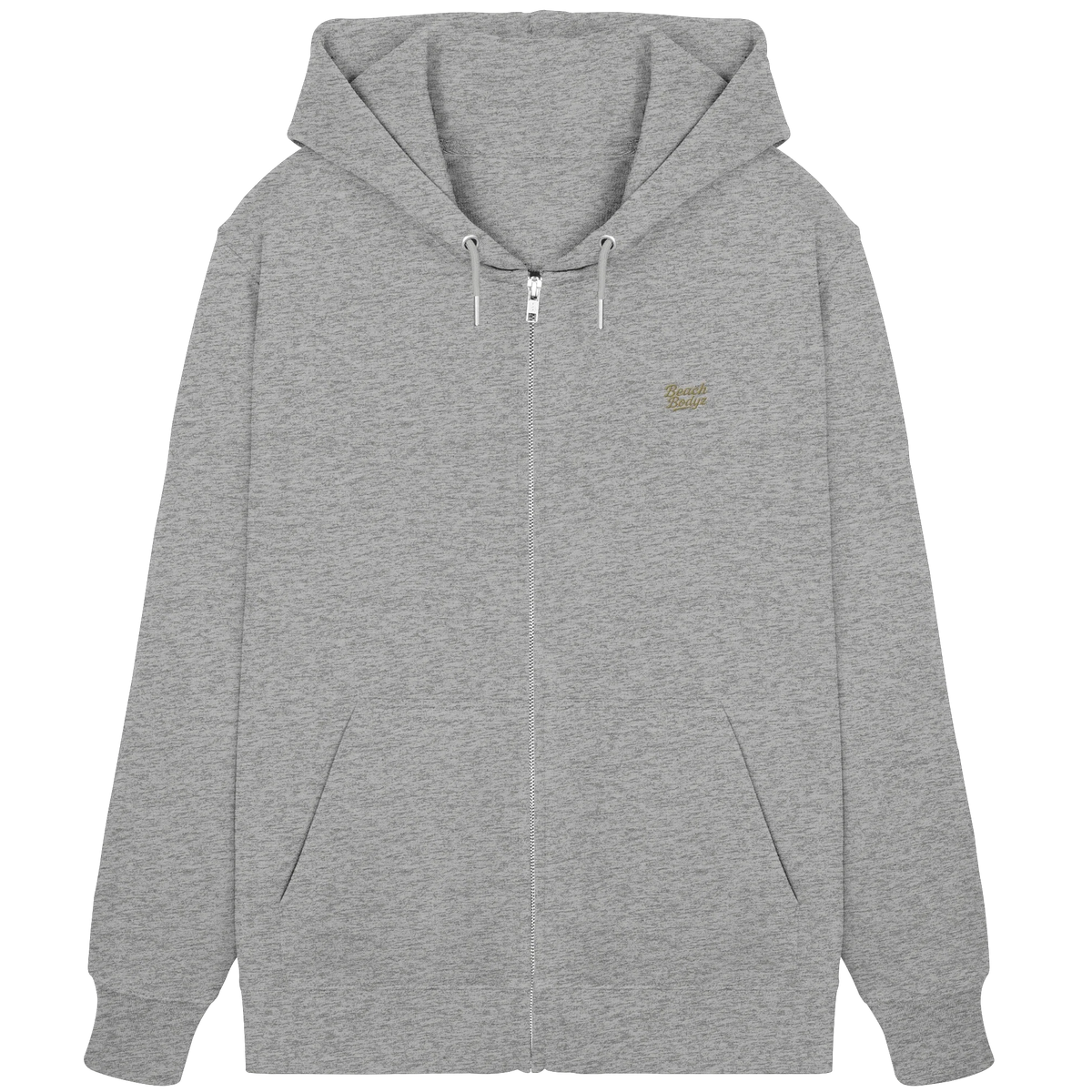 Authentic Zip Hoodie 350 g/m² – Bio-Baumwolle, goldene Stickerei
