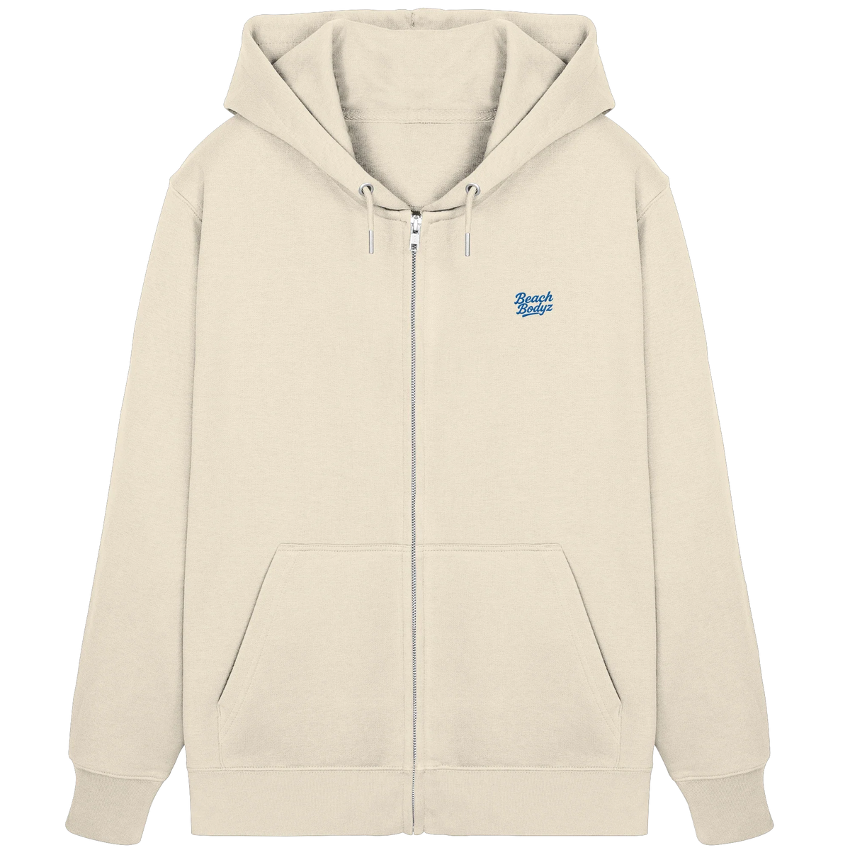 Motion Zip Hoodie 350 g/m² – Bio-Baumwolle, blaue Stickerei