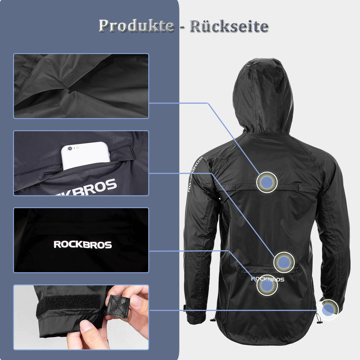 ROCKBROS Men's Lightweight Rain Cycling Jacket